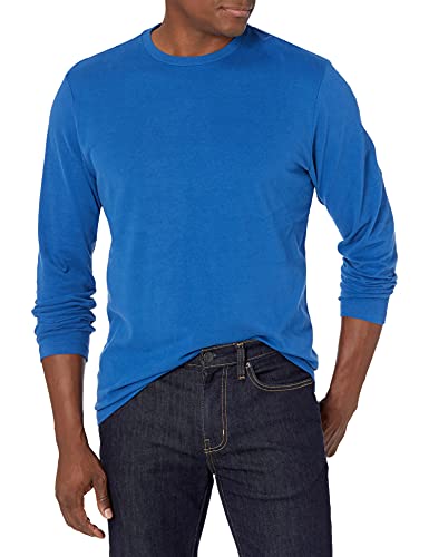 Amazon Essentials Camiseta de Manga Larga de Ajuste Normal Hombre, Azul Brillante, S