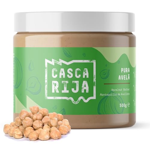 CASCA RIJA: Crema de Avellanas 500g | 99,8% Avellanas Tostadas + 0,01% Canela Molida + 0,01% Jengibre en Polvo | 100% Natural y Cremosa Sin Trozos de Avellanas, Vegan