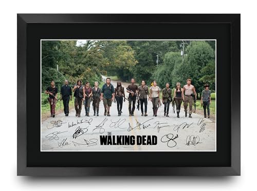 HWC Trading The Walking Dead Scene 2 Los Regalos Imprimieron La Imagen Firmada Del Autógrafo Para Los Fans De Los Recuerdos De La Serie De Televisión - A3 Enmarcado