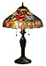 Amora Lighting AM060TL16 Tiffany Style Roses and Butterflies Table Lamp, 16" x 24"