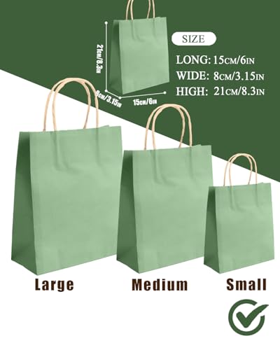 24Pcs Rainbow Gift Paper Bags with Handles - 8.3x6x3.15 Inch - Image 6