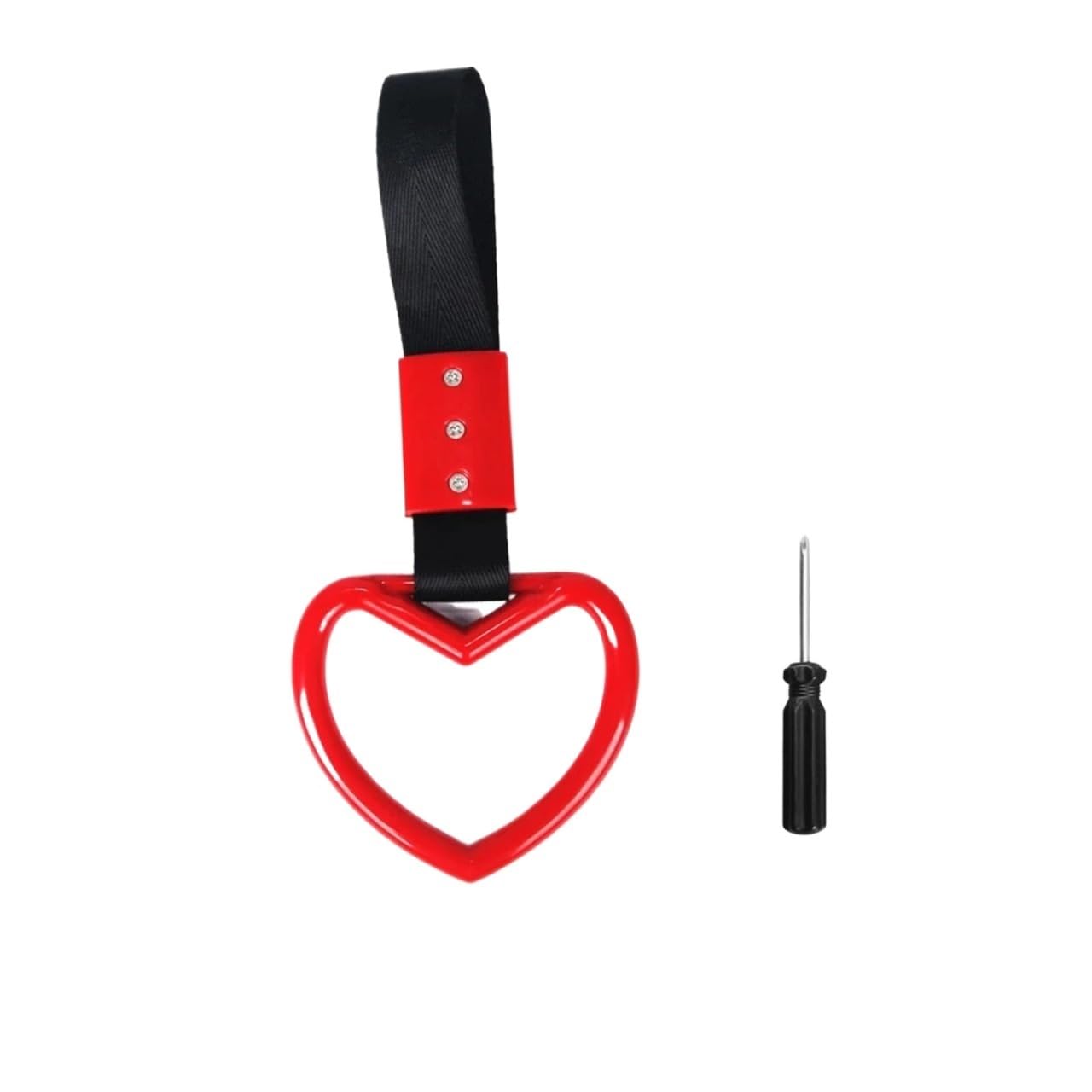 Cidegoo Red A Car Warning Rings 1Pcs Train Bus Handle Hand Strap Ring Heart Car Styling Drift Charm Warning Decoration Supplies For Car Decoration(Red A)