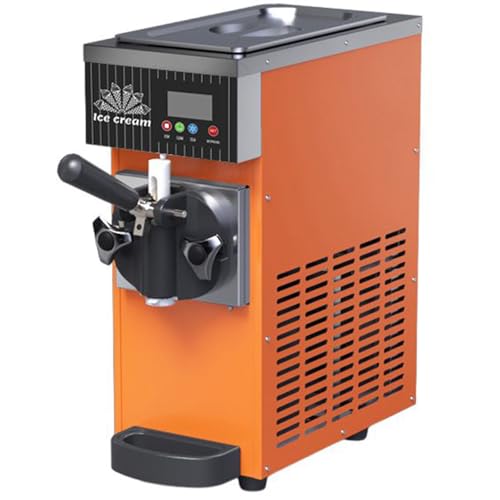 Grpquatsch Máquina de Helados Profesional Soft Serve 4 5kg/H, Heladera Comercial con LCD y Limpieza Automática, Ideal para Restaurantes y Bares​ Orange