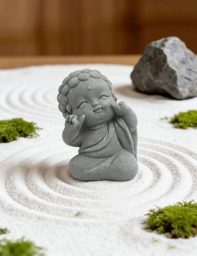 Figura Buda Bebé de Piedra Zen para Decoración miniatura 4