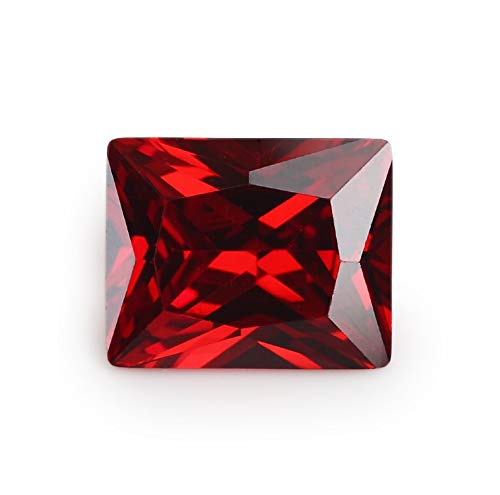 50PCS 2x3~13x18MM AAAAA Rectangle Garnet Loose Cubic Zirconia CZ Stone Synthetic Gemstone (6x8mm 50pcs)