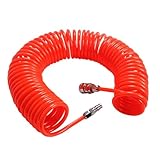 CLISPEED Hochdruck PU Spiralschlauch mit Schnellkupplung Flexibler Reißfester Kompressorschlauch...