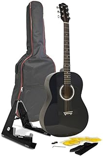 Martin Smith W-100 Acoustic Guitar Package with Strings, Plecs, Strap - Red