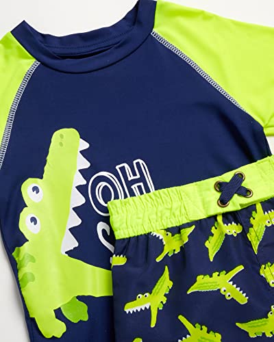 Quad Seven Boys 4-Piece Rash Guard And Trunk Swimsuit Set (Infant/Toddler/Little Boys), Size 2T, Dinos Snap/Surf Rex #TOP2