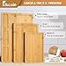 Bamboo Cutting Boards for Kitchen, (Set of 3) Kitchen Chopping Board with 3 Built-In Compartments and Juice Groove Heavy Duty Serving Tray Wood Butcher Block and Wooden Carving Board, Kikcoin