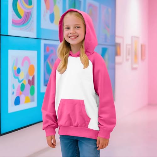 Plus Size Hoodies for Girl Splicing Fashion Long Sleeve Pullover Casual Soft Smooth Lightweight Sweatshirt with Hood2