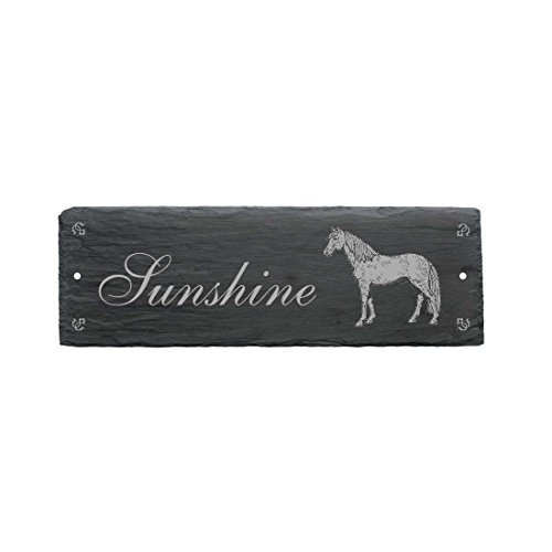 Custom Made Horse Name Plate Stable Door Plaque Vivaldi Font & Horse
