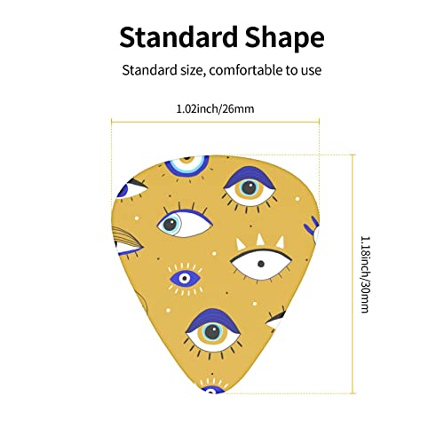 Lot de 12 médiators de guitare avec œil abstrait et symbole graffiti jaune pour guitare électrique basse acoustique Cadeau idéal pour les amateurs de guitare acoustique - Les Beatles, Paul McCartney, John Lennon, RIngo Starr, George Harrison Lot de 12 médiators de guitare avec œil abstrait et symbole graffiti jaune pour guitare électrique basse acoustique Cadeau idéal pour les amateurs de guitare acoustique – Image 6
