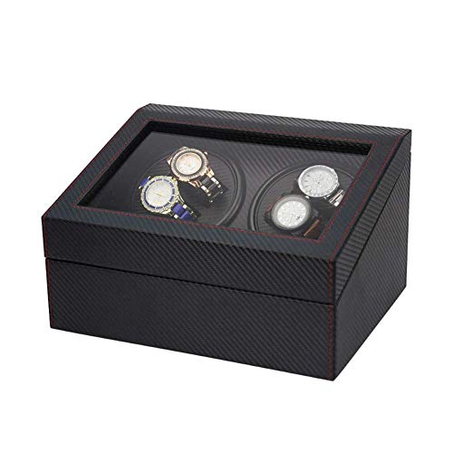 Remontoir montre automatique silencieux boîte rangement 4+6 PU cuir noir