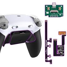 eXtremeRate RISE Plus MAX Back Paddles Kit with Clicky Trigger Stops & Rubberized Grip for PS5 Controller BDM-030 040 050, Black Remappable Back Buttons Kit for PS5 Controller - White Black