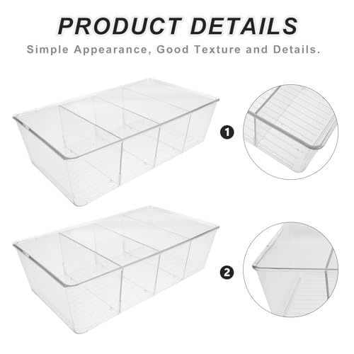 Boîte de rangement transparente 4 compartiments avec bac amovible pour placard