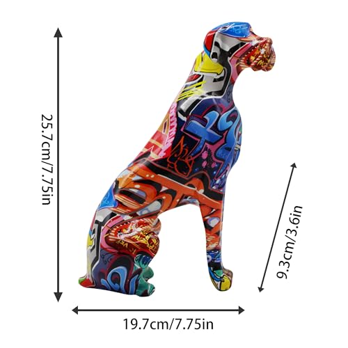 Estatua de perro graffiti, escultura abstracta para decoración miniatura 2