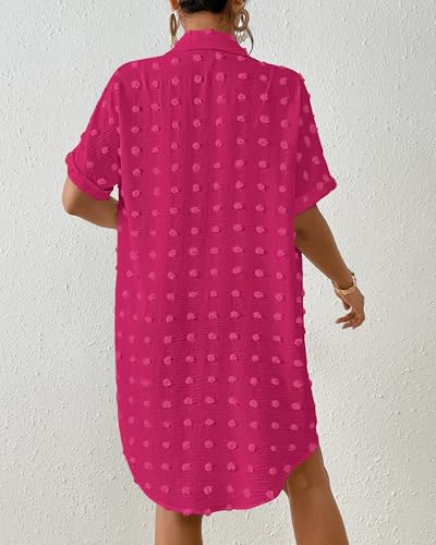 Image of Bsubseach Swimsuit Coverup for Women Swiss Dot Beach Cover Ups Shirt Dress