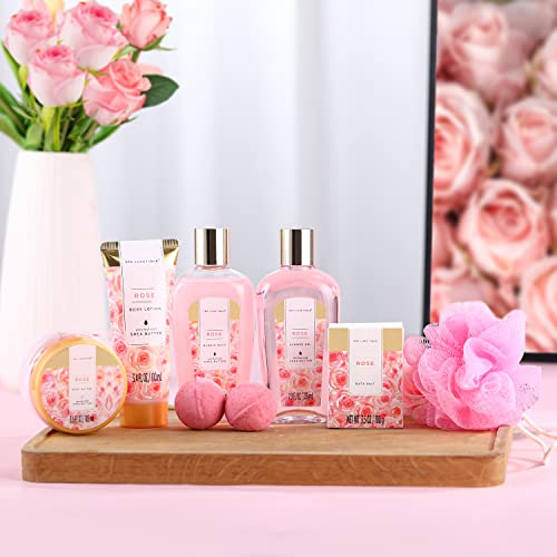 image for spa luxetique Gift Set For Women, Bath Sets for Women Gift, 8 Pcs Rose