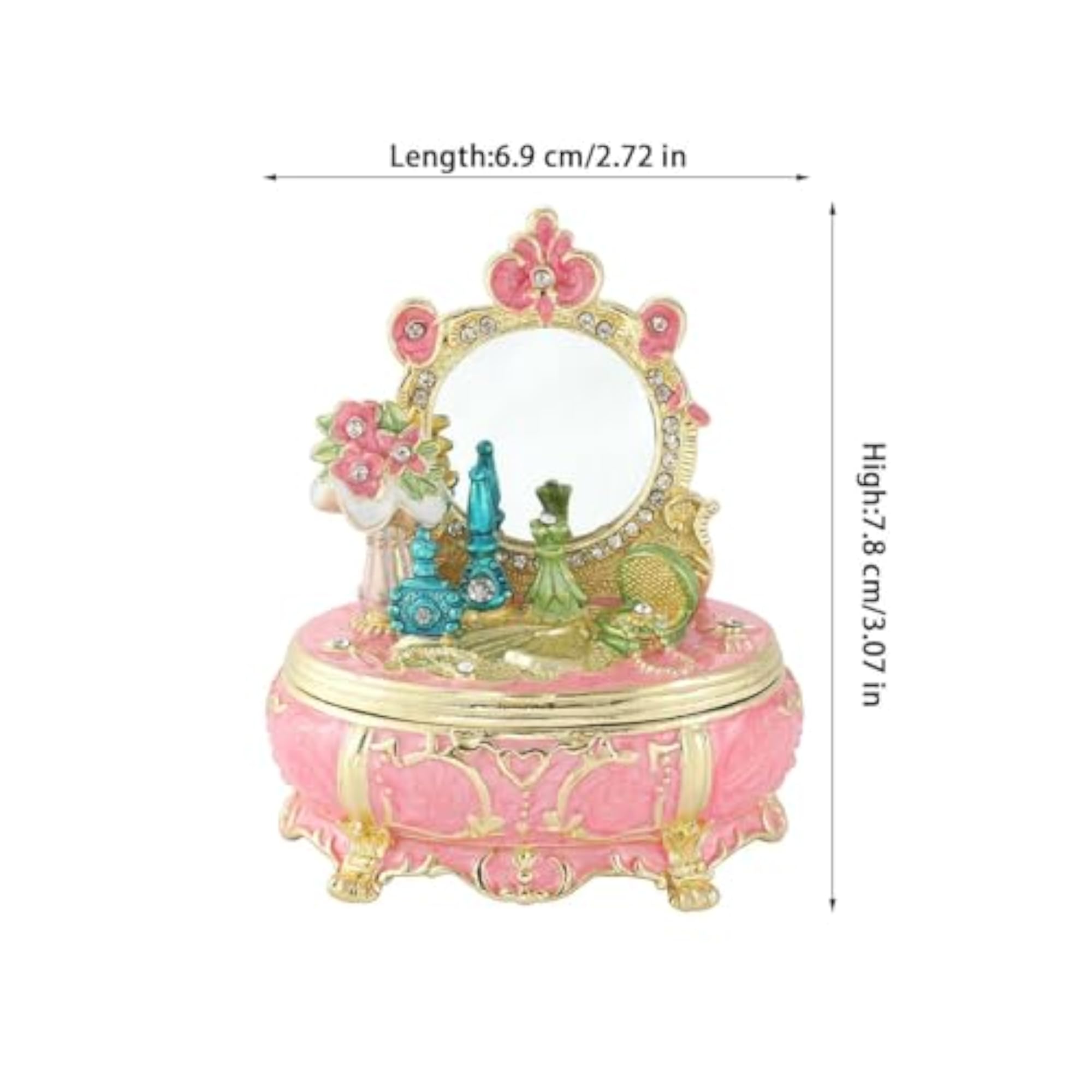 Enameled Trinket Jewelry Box, Decorative Home Decor