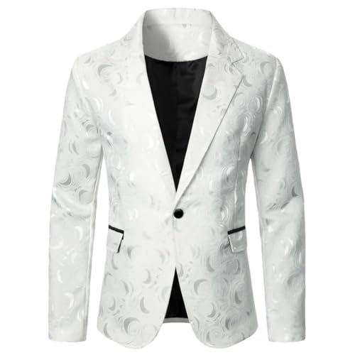 Men's Solid Suit Jacket Floral Texture Wedding Party Daily Wear Men's Coat Blazer