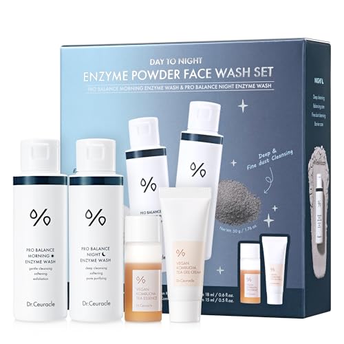 Image of Dr.Ceuracle Pro Balance Enzyme Powder Face Wash - Korean Day and Night Natural Enzyme Powder Face Wash for Deep Pore Cleansing, Sebum Removing, pH Skin Balancing Care (Wash Duo)