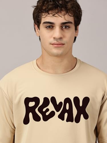 Image of RodZen Men's Cotton Round Neck Printed Oversized Loose Fit T-Shirt