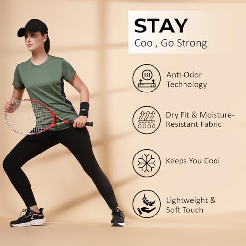 Image of CHKOKKO Gym Tshirt for Women Workout Dry Fit t Shirt Sports Tshirt Lightweight Round Neck Breathable Half Sleeve Activewear Mesh Running Yoga Tops for Woman
