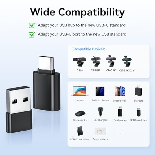 WEGONEXUS USB to USB Adapters, USB A to C Adapter (2-Pack) & USB C to A Adapter (1-Pack), Fast Charging & Data Transfer, USB Converter Kit for Desktop, Smartphone, Tablet, Laptop, Webcam - image 3