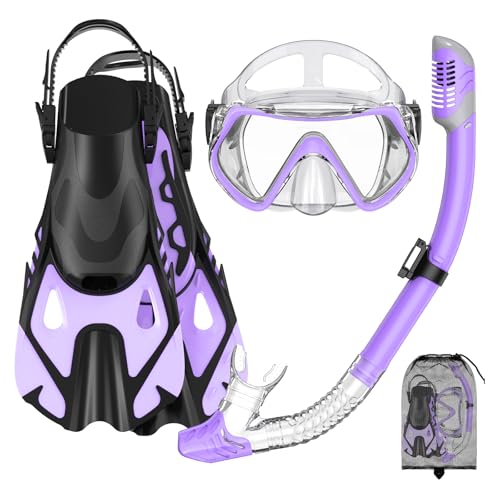 Snorkeling Gear Set for Adults – Dry Top Snorkel Set