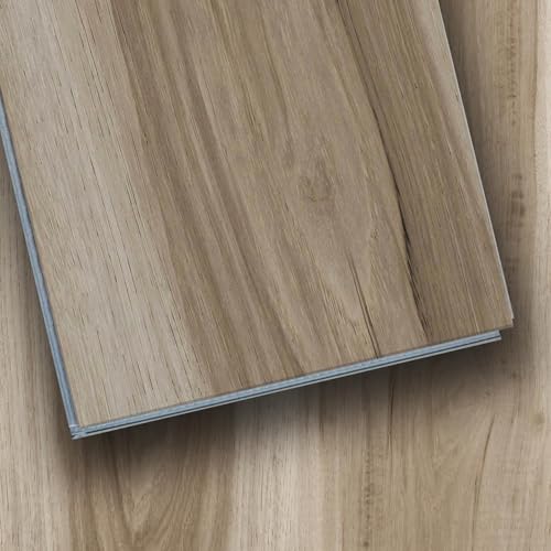 SPC Click Lock Luxury Vinyl Flooring Plank | 21.4 Sq.Ft | Thick 5 mm | Wood Floating LVP Floor Tile| 100% Waterproof |Rigid Core|Use for Indoor/Commercial/Office | (Hickory-2)