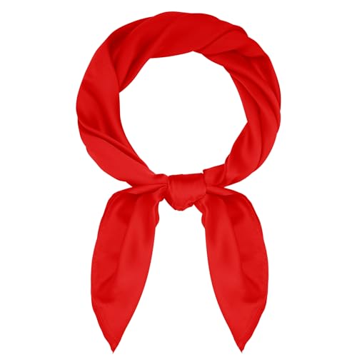 Satin Scarf Square Scarf Neck Hair Scarf Handkerchief Bandanas for Women Men Girls Boys Costume Accessory 27.5 inch
