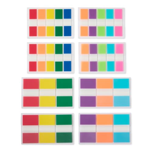 Amazon Basics Flags and Tabs Combo, 0.94 inch Wide (240 pcs) and 0.47 inch Wide (400 pcs), Rectangular, Assorted Colors, 640 Count - image 1