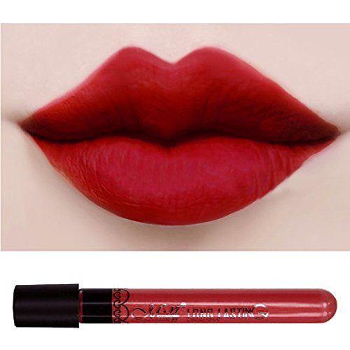 Cnlinkco Hot Waterproof lipgloss velvet matte lipstick red color vitality cerise star