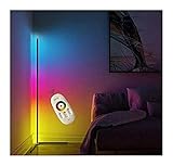 GYW Lámpara De Pie De Esquina con Control Remoto RGB Luz De Suelo Colorida Nórdica Minimalista Luces De Pie De Esquina Iluminación De Pie Interior para La Cabecera del Dormitorio (Color : Black)
