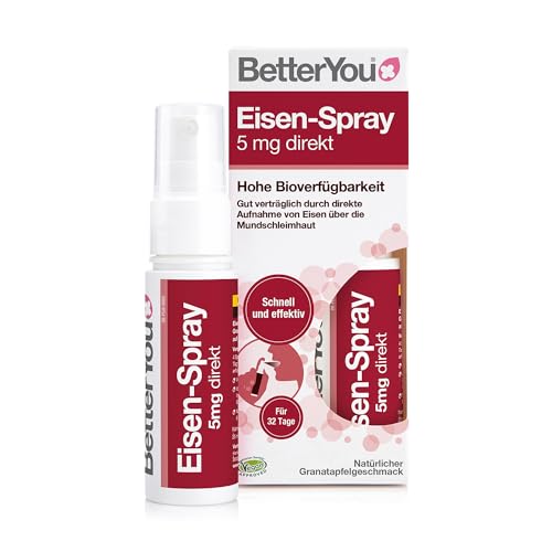 BetterYou Eisen Direkt Spray - gut verträglich durch Aufnahme uber die Mundschleimhaut - hohe Bioverfugbarkeit - leckerer Apfelgeschmack - die praktische Alternative zu Tabletten - vegan 25ml