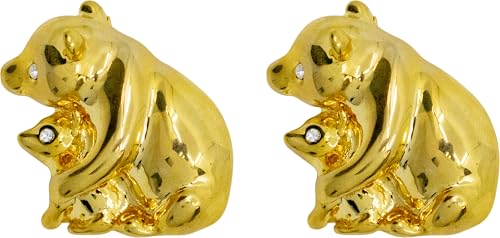 Image of Set of 2 Brooch Lapel Pins With Rhinestones