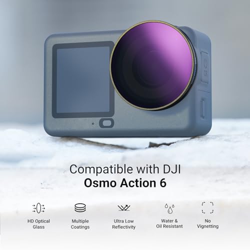 Image of NEEWER CPL + ND Filter Set Compatible with DJI Osmo Action 6 Only, 4 Pack ND8 /16 /32 Adjustable Circular Polarizing, Lens Polarizer, Screw On Multicoated Action Camera Photography Accessories, FL-B100