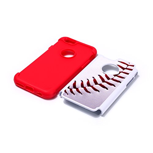 Sunshine - Tech Iphone 6S Case,Iphone 6 Case - Baseball Sports Pattern Shock-Absorption Hard Pc And Inner Silicone Hybrid Dual Layer Armor Defender Protective Case Cover For Apple Iphone 6 Iphone 6S #TOP4