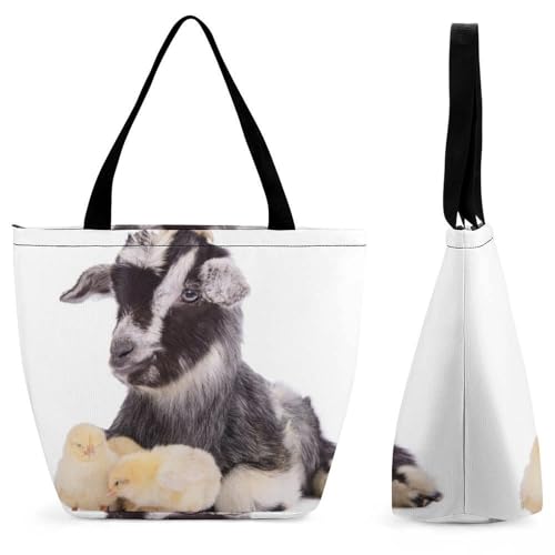 Sac à main pour femme grand format agneau et poussin cabas de voyage