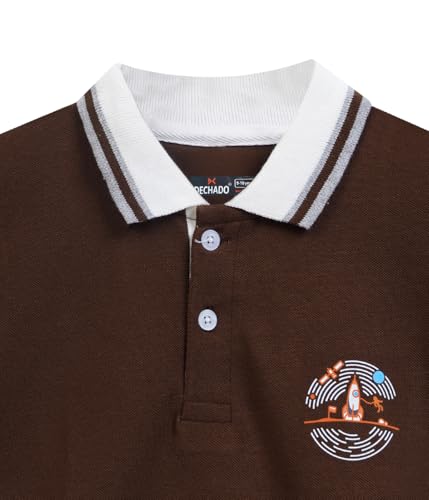 Image of Kids Boys Cotton Polo T-Shirt | Regular Fit Collar Tee (2-16 Years) | Multi-Colour Variants