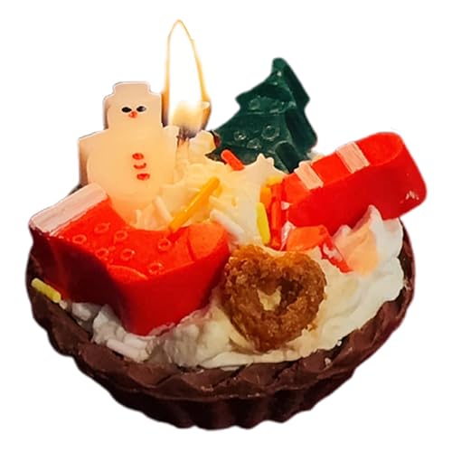 Velas de Navidad – Velas perfumadas de cera de soja de Navidad | 7 x 7 cm, velas perfumadas de soja para el hogar, velas de té aromáticas hechas a mano para sala de estar, dormitorio, baño