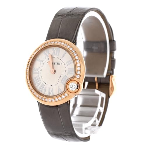 Pre-Loved Ballon Blanc de Cartier Quartz Watch Rose Gold with Diamond Bezel and Alligator 30, Rose Gold3