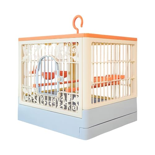 Jaula grande para pájaros - 1037gJaula para pájaros con soporte | Soporte de ventilación, jaula de periquitos y percha, para tortolitos, guacamayo, calopsita, transporte, alimentación, búsqueda de
