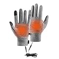 Heated Gloves for Men and Women, Rechargeable Electric Gloves Battery Hand Warmer for Winter Sports Snow Biking Riding Skiing (Gray, M)