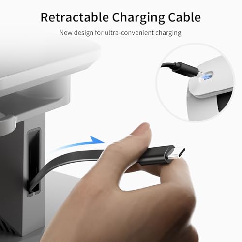 Image of ANNAPRO CD1 Charging Dock for Meta Quest 3S /3, Steam VR /Quest 2, Retractable Charging Cable to Charge VR Headset, RGB Charging Station Accessories Compatible with Elite Strap and Controllers