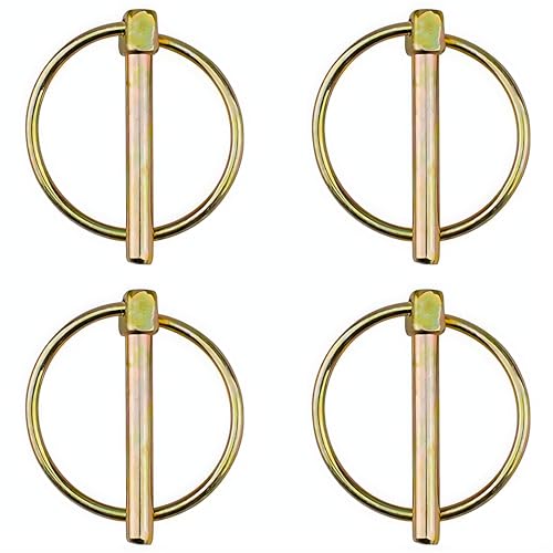 EMSNOVA Klappsplinte 4 5mm x 40mm Rund 4 Stück | Gelb Verzinkter Sicherungssplint mit Federhalterung | Rostfrei & langlebig | Für Anhänger Traktoren Boote LKWs & Landmaschinen