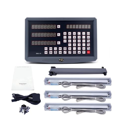 Sistema digital completo para fresadora y torno con 3 escalas lineales miniatura 1