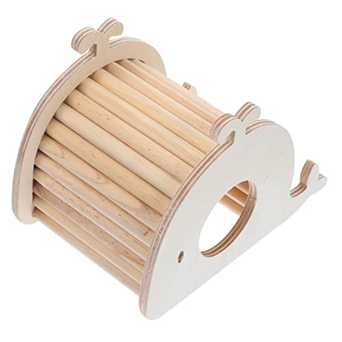 Angoily ハムスター 木製隠れ家 多機能巣箱 ハムスター用おもちゃ 小動物の遊び場 寝床付き