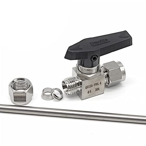 Válvula de bola de acero inoxidable 304 resistente a alta temperatura de 1/8" 5