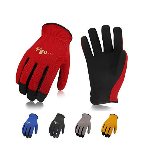 Vgo... 5-Pairs Multi-Functional Safety Work Gloves, Builder Gloves, Gardening Gloves, Light Duty Gloves, Value Pack (Size XL, 5 Colors, AL8736)